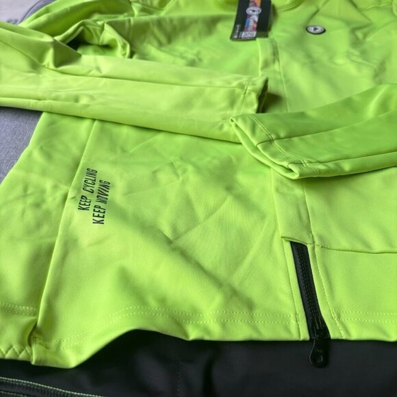 Cycling Jacket 10mm Waterproof Windproof Double Slider Zipper, 3XL - Picture 6 of 8